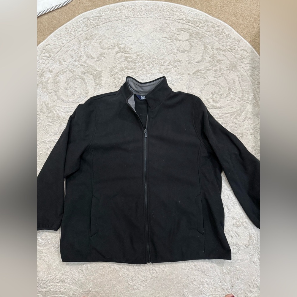 Lands’ End Women’s Softshell‎ Jacket Black Full Zip Lightweight Coat 2X
